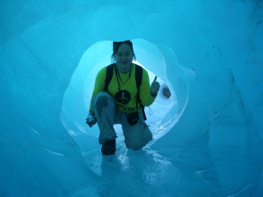 Korean travel blogger Runaway Juno on an icy adventure