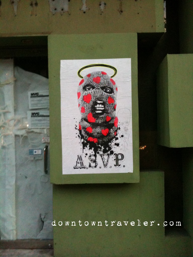 Poster by street artist ASVP taken in the East Village, NYC, November 2010.