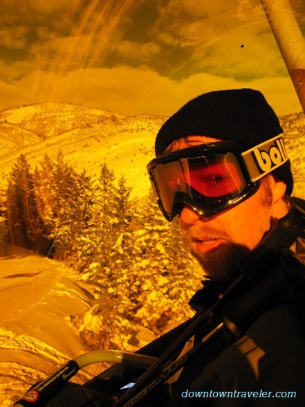 The heated ski lift at Canyons Resort in Park City, Utah.