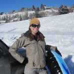 Sledding on a tube at Popperton Park in Salt Lake City Utah