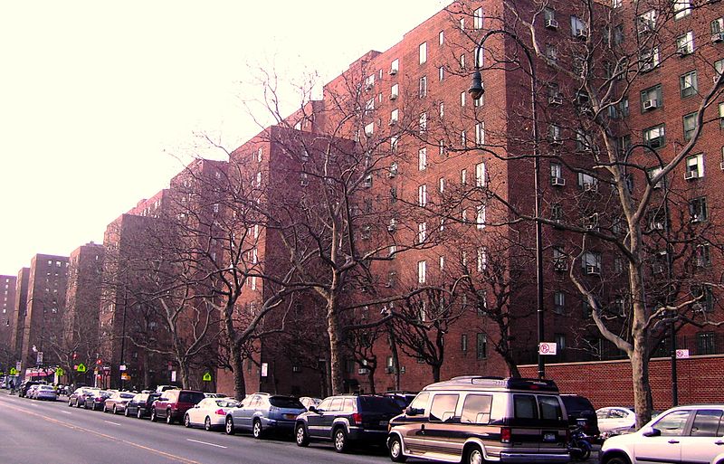 Stuyvesant town seen from 14th street in New York City